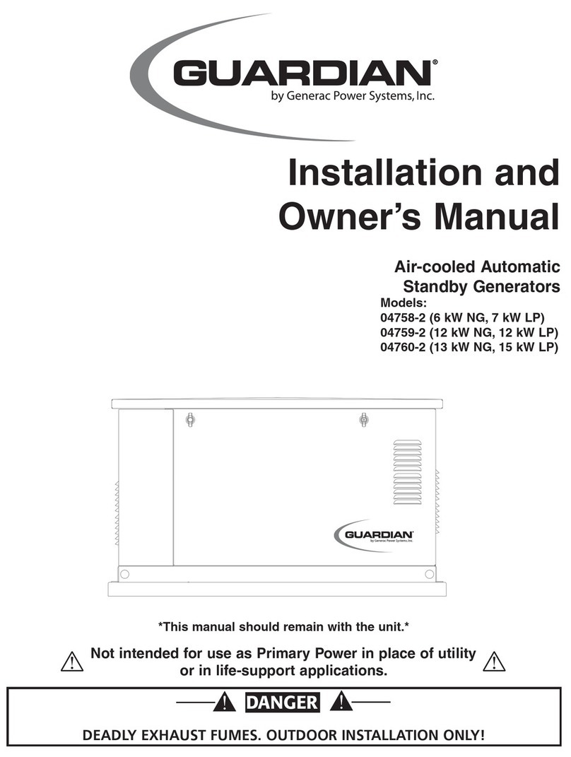 Generac Power Systems Guardian 04758-2 Installation instructions