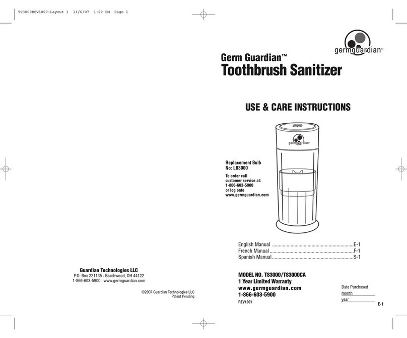 Guardian Germ Guardian TS3000 Quick reference guide