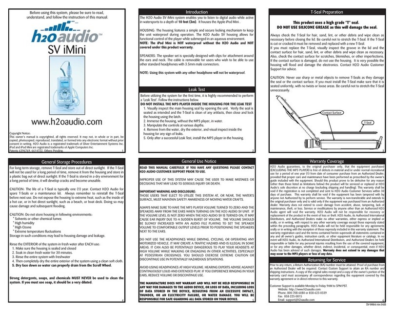 H2O Audio SV-iMini S2-1A2 User manual