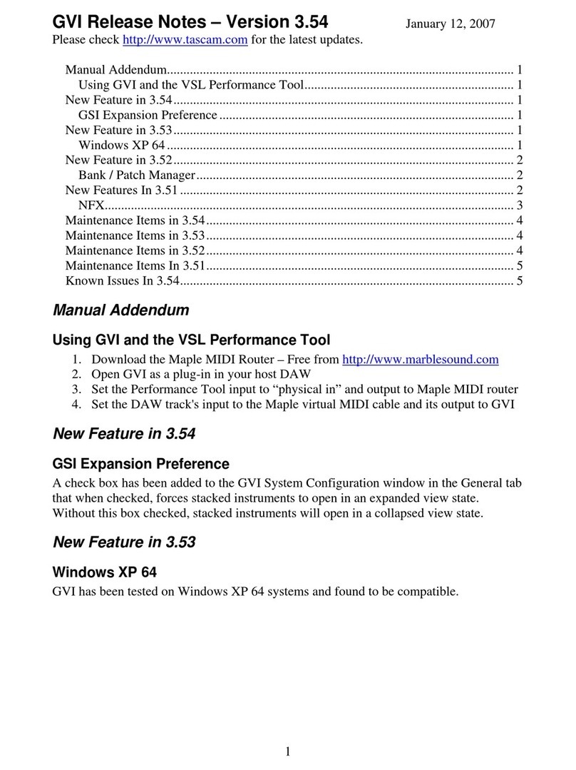 Tascam 3.54 Release notes