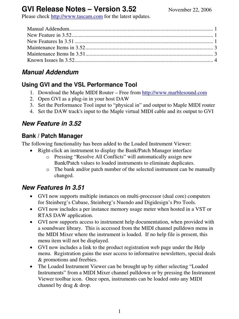 Tascam 3.52 Release notes