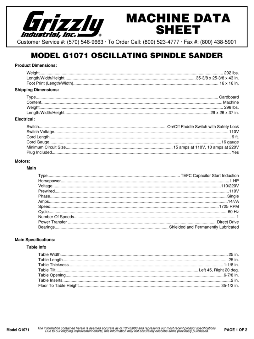 Grizzly G1071 Instruction Manual Grizzly G1071 Instruction Manual
