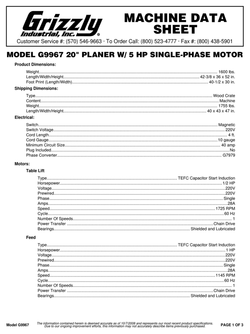 Grizzly G9967 Instruction Manual Grizzly G9967 Instruction Manual