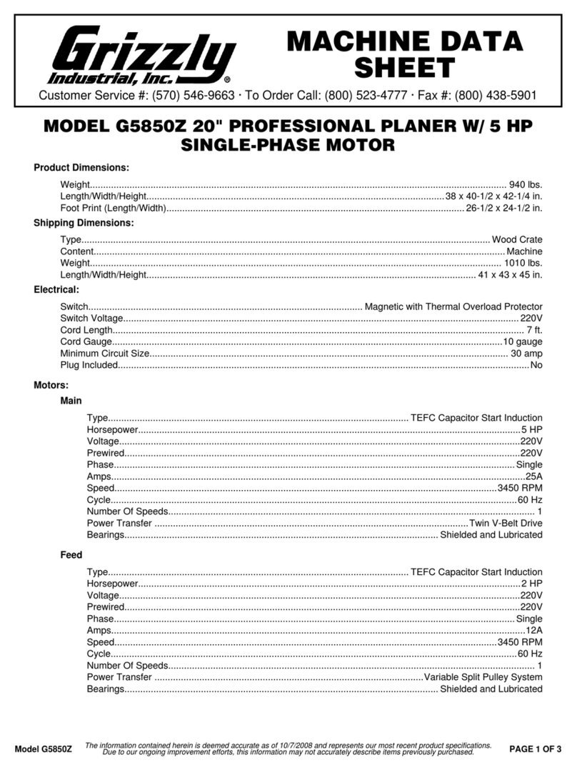 Grizzly G5850 Z User manual