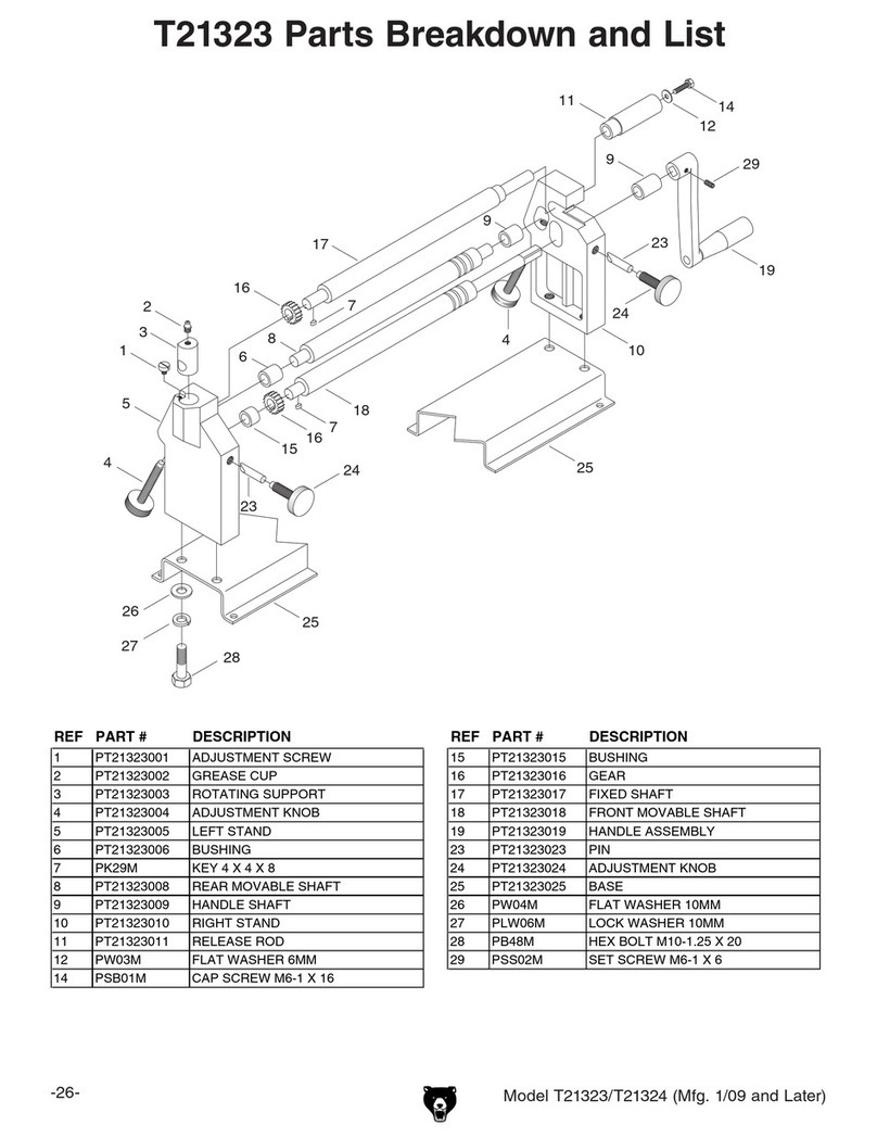 Grizzly Slip Roll T21323 User manual