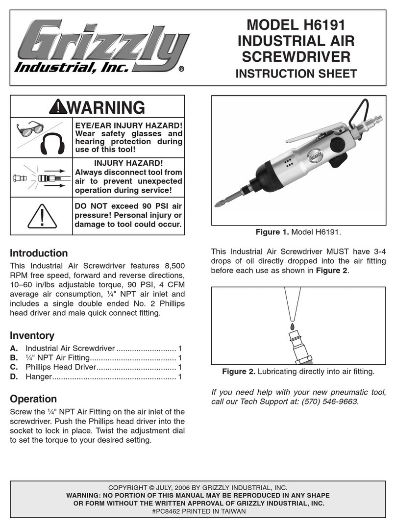 Grizzly H6191 instruction sheet