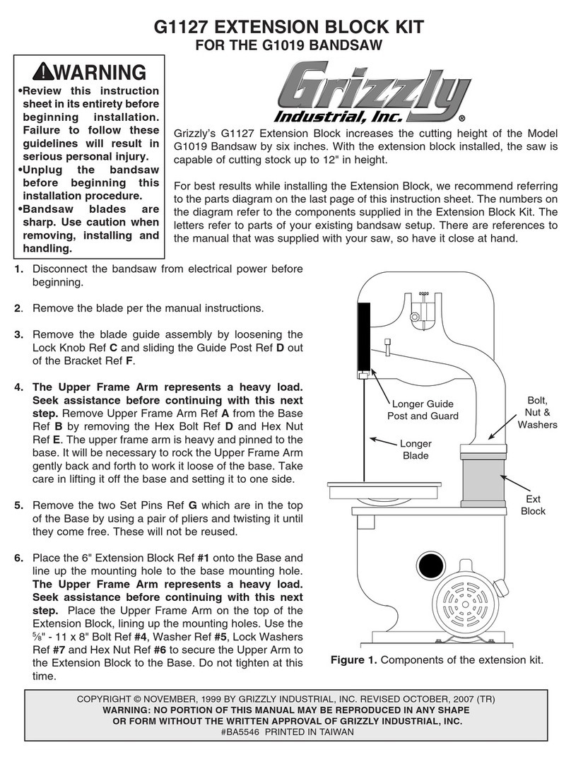 Grizzly G1127 User manual