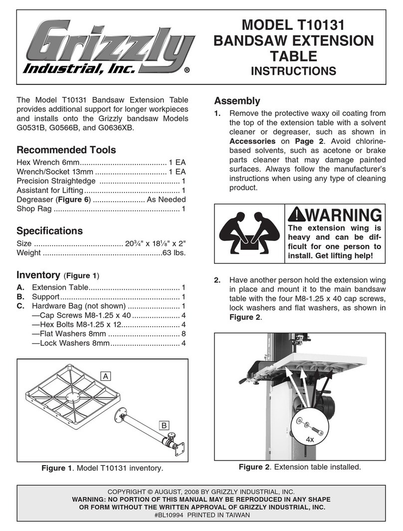 Grizzly T10131 User manual Grizzly T10131 User manual