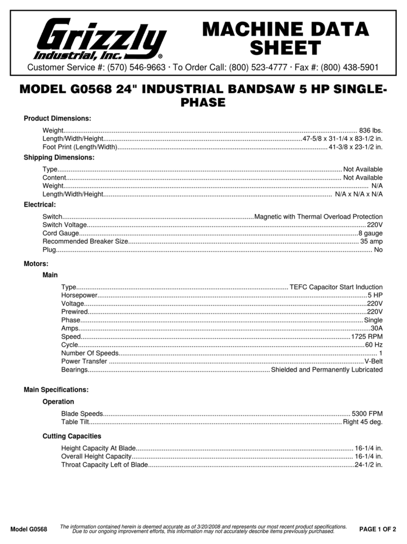 Grizzly G0568 Instruction Manual Grizzly G0568 Instruction Manual
