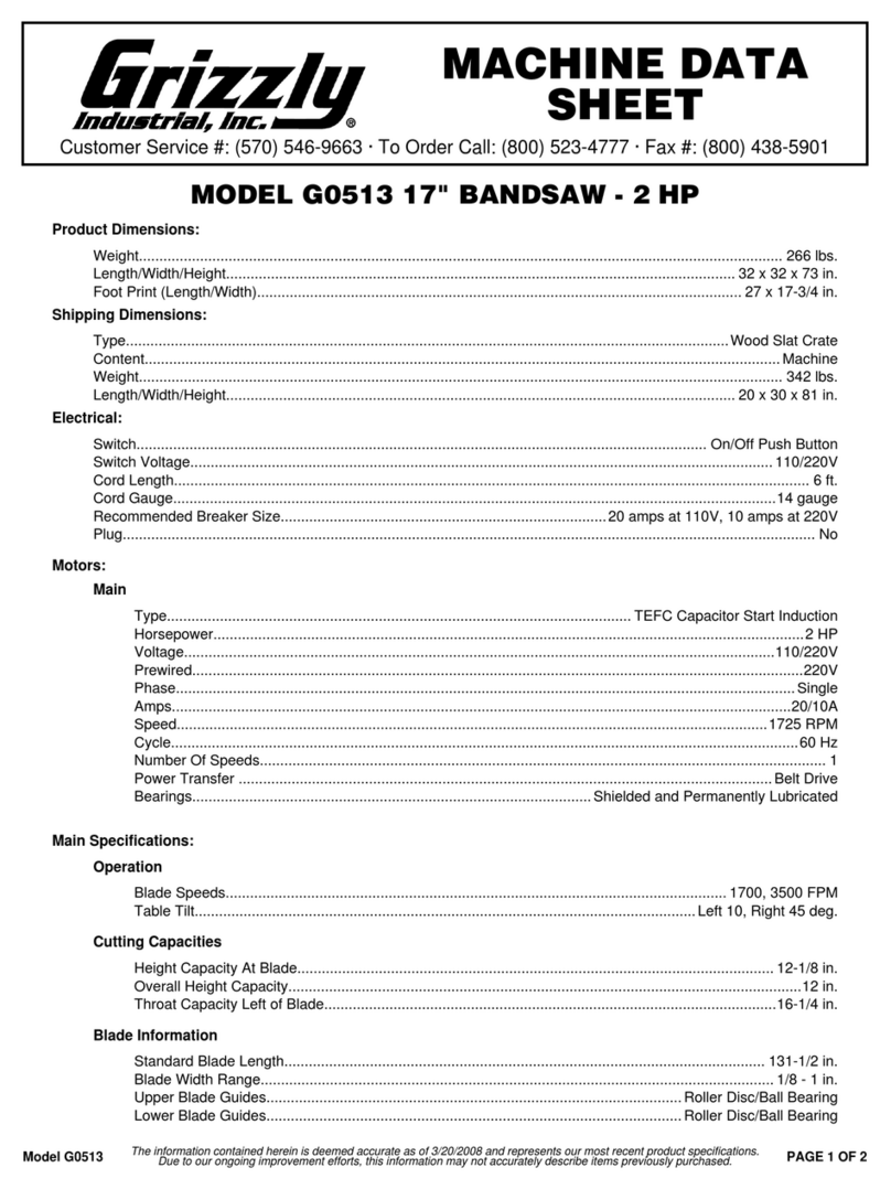 Grizzly G0513 SERIES Instruction Manual