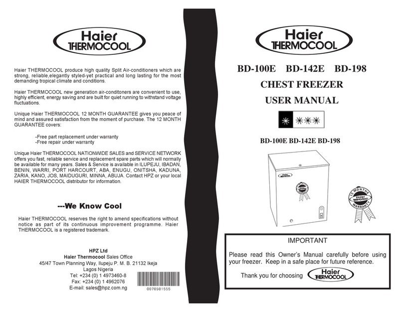 Haier Thermocool BD-100E User manual