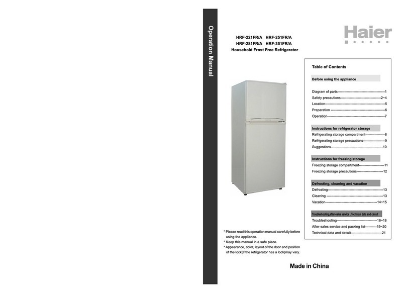 Haier HRF-221FR/A User manual Haier HRF-221FR/A User manual