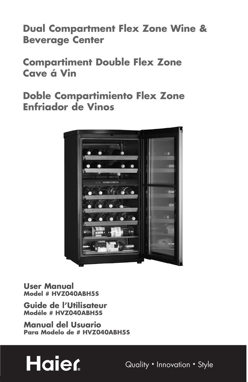 Haier HVZ040ABH5S - Dual-Zone Wine Cooler user manual