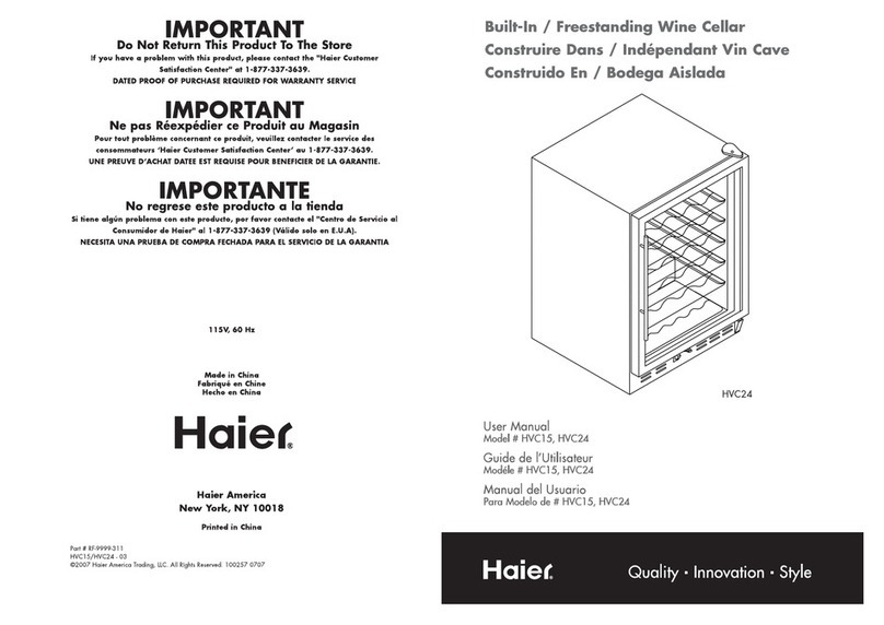 Haier HVC15 User manual Haier HVC15 User manual