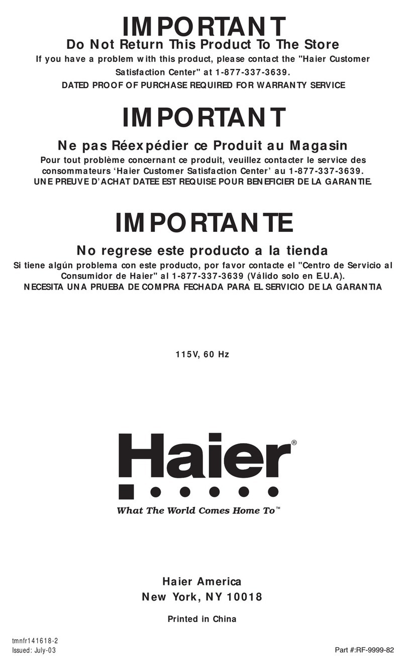 Haier HTQ21JAARSS user manual