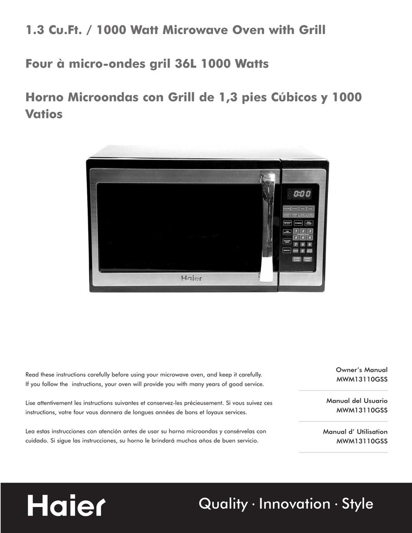 Haier MWM13110GSS owner's manual