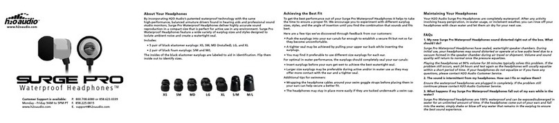 H2O Audio Surge Pro BA1-70 User manual H2O Audio Surge Pro BA1-70 User manual