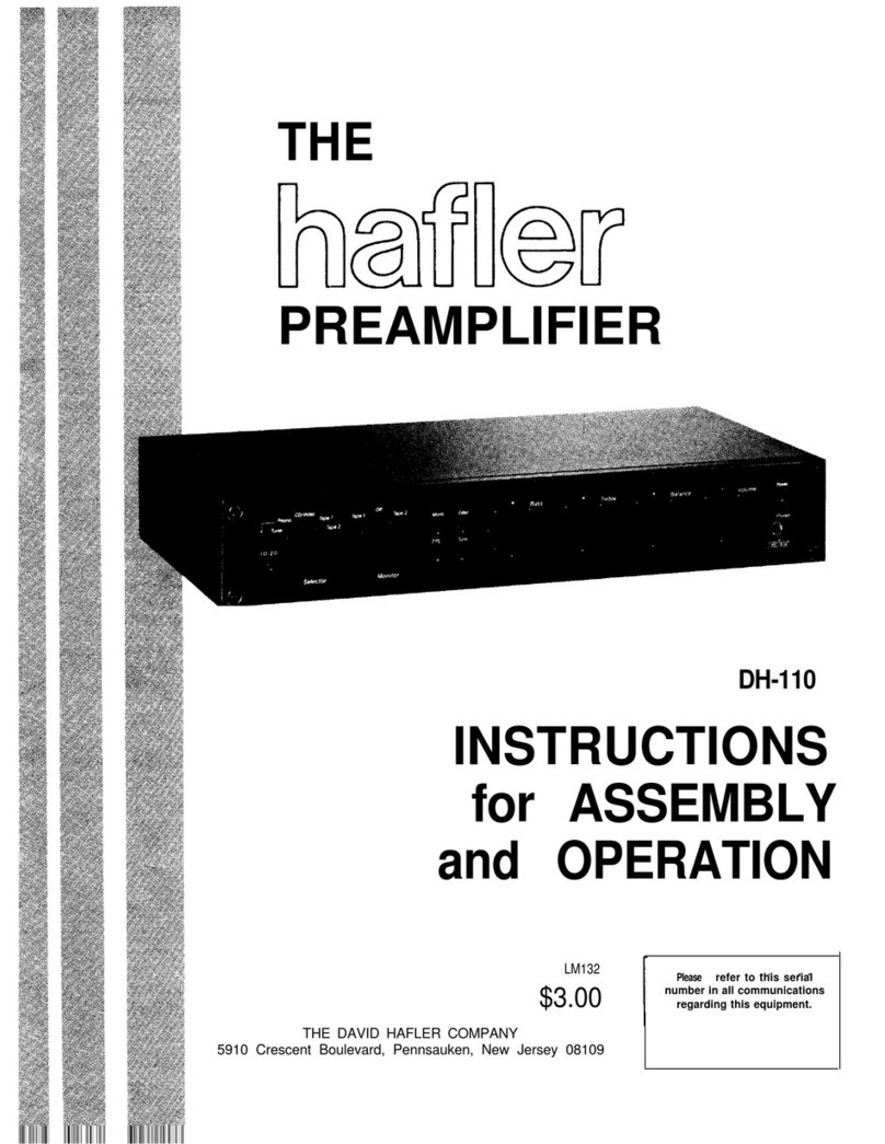 Hafler DH-110 Instructions for assembly and operation