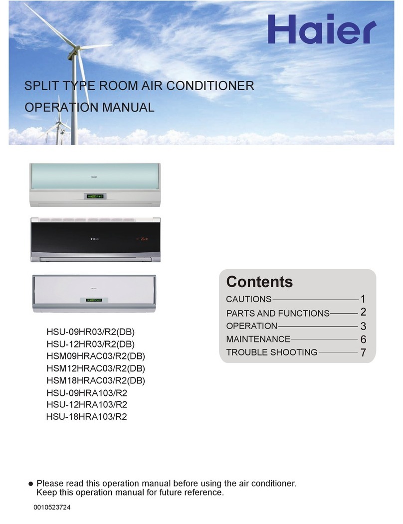 Haier HSM18HRAC03/R2(DB) User manual Haier HSM18HRAC03/R2(DB) User manual