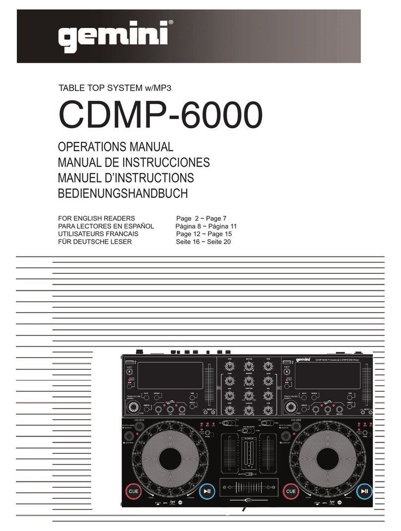 Gemini TABLE TOP SYSTEM CDMP-6000 User manual