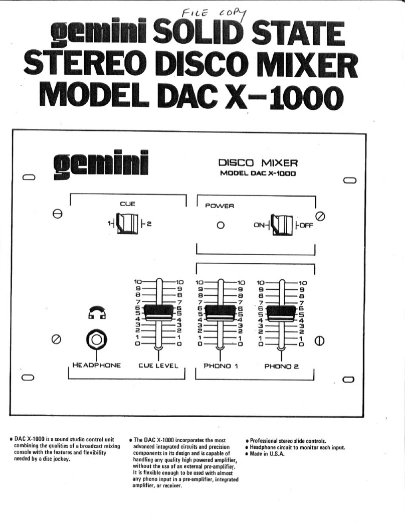 Gemini DAC X-1000 Specification sheet