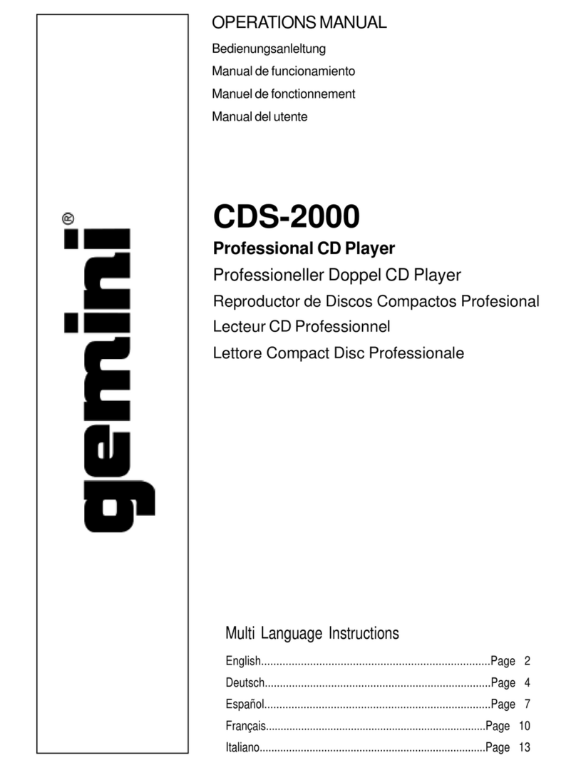 Gemini CDS-2000 User manual Gemini CDS-2000 User manual