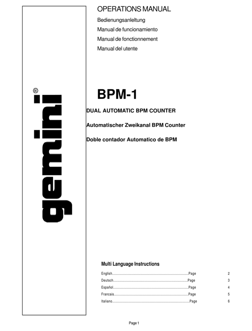 Gemini BPM-1 User manual