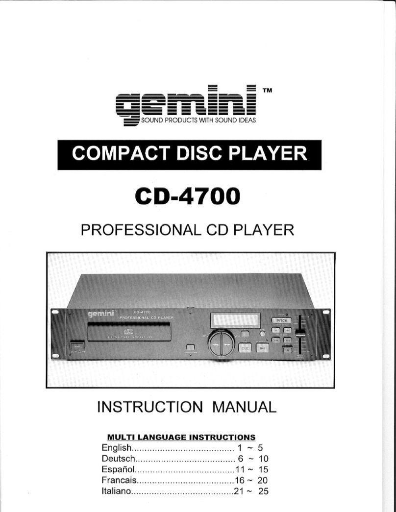 Gemini CD-4700 E User manual Gemini CD-4700 E User manual