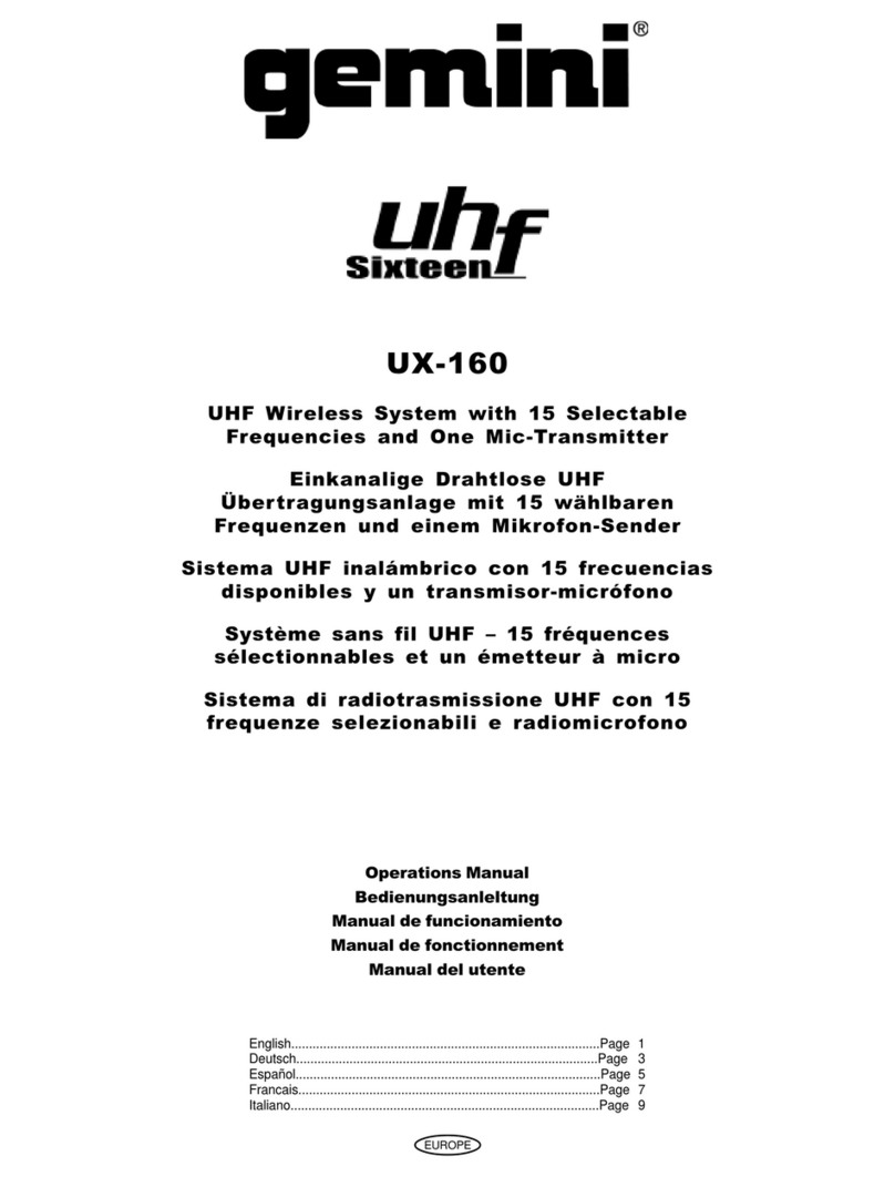 Gemini UHF Sixteen UX-160 Operation manual