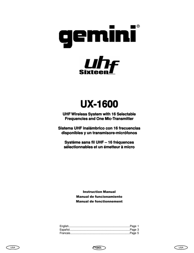 Gemini UHF UX-1600 instruction manual