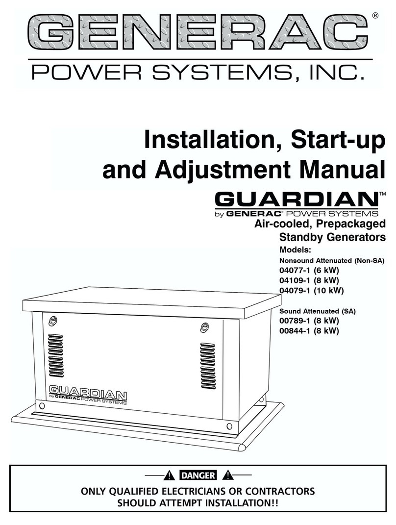 Generac Power Systems 04077-01, 04109-1, 04079-1, 00 Installation and adjustment manual