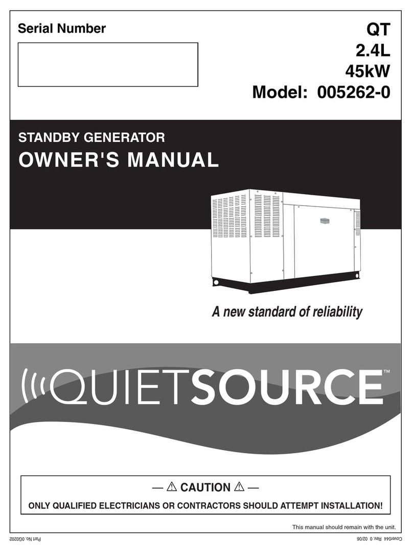 Generac Power Systems QuietSource 005262-0 User manual