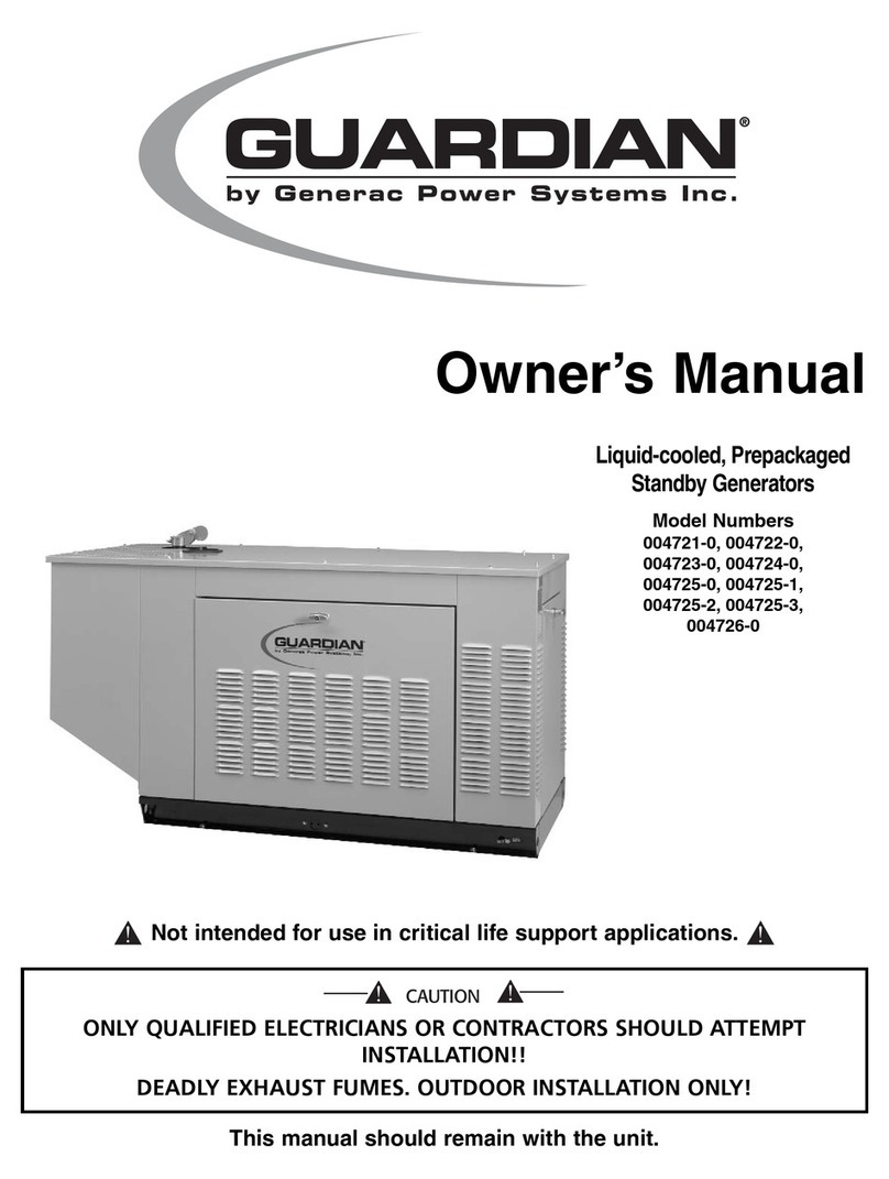 Generac Power Systems Guardian 004721-0 User manual