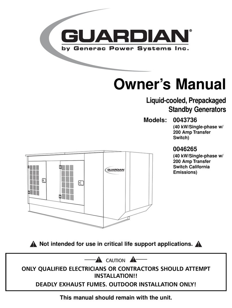 Generac Power Systems Guardian 004373-6 owner's manual