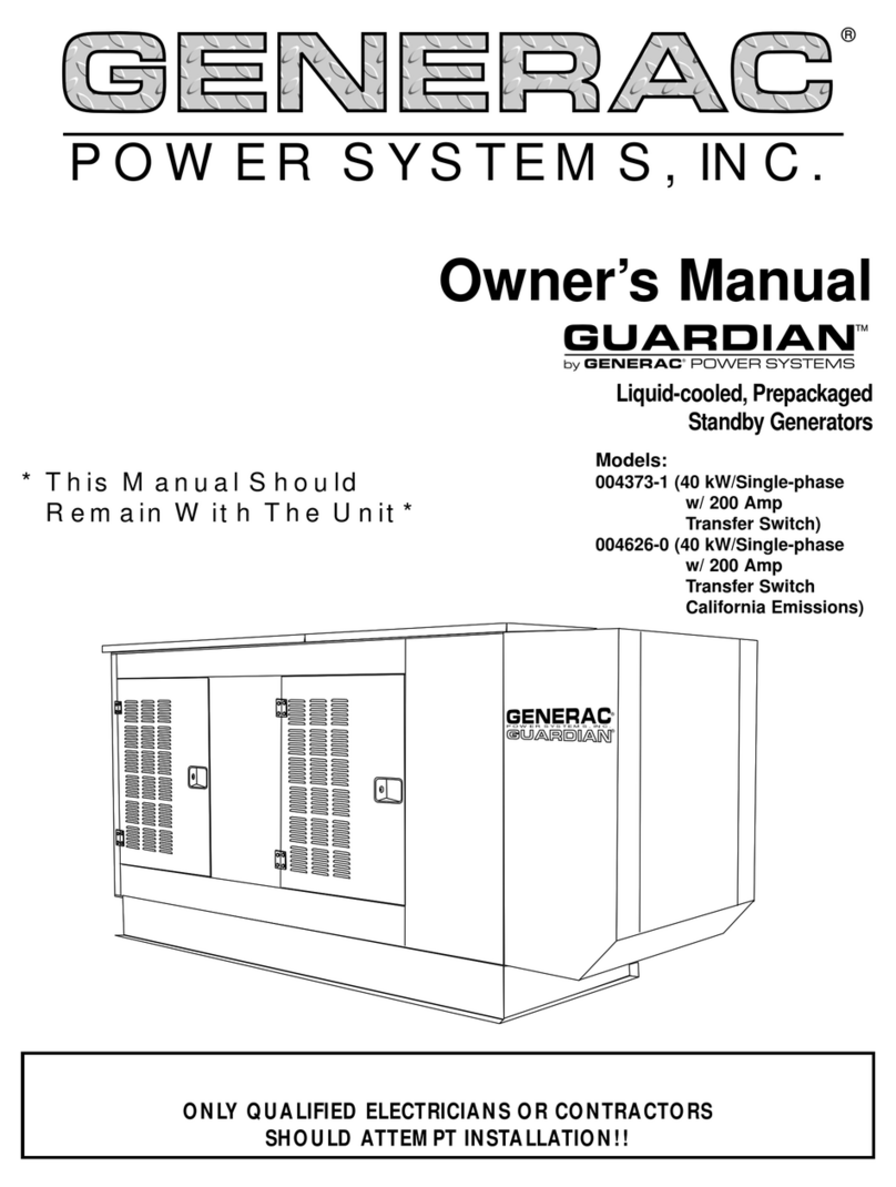 Generac Power Systems Guardian 004373-1 User manual