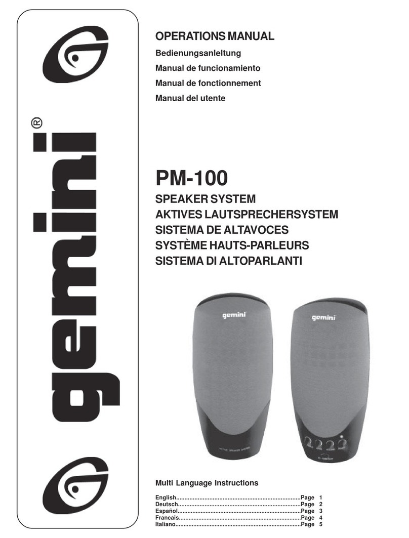 Gemini PM-100 User manual Gemini PM-100 User manual