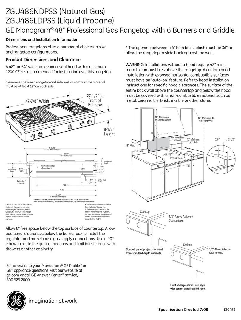 GE Monogram ZGU486LDPSS Manual