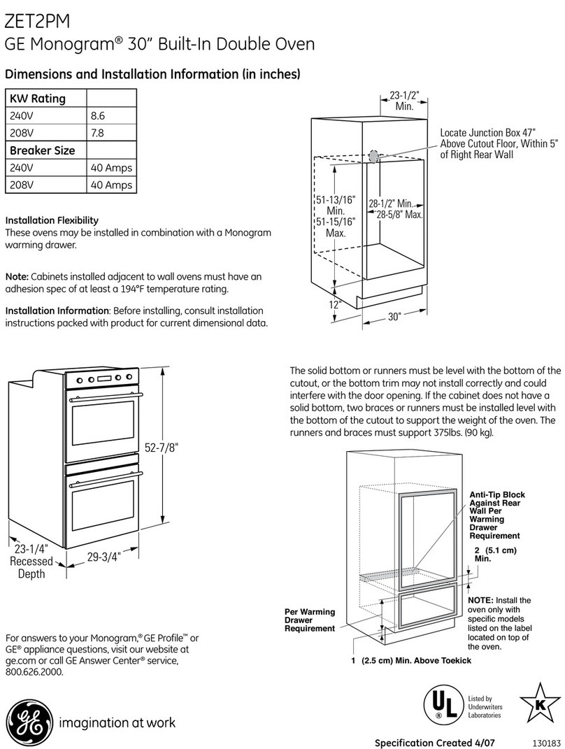 GE Monogram ZET2PMSS Manual