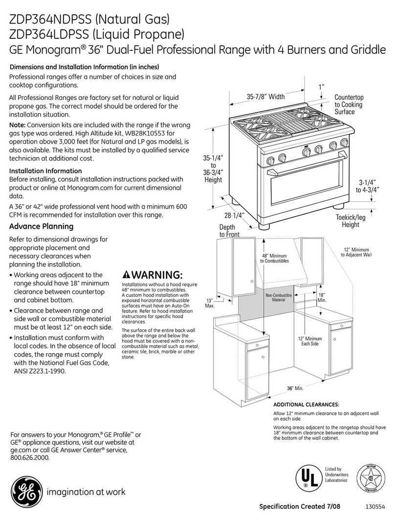 GE Monogram ZDP364LDPSS Manual