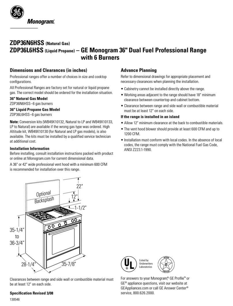 GE Monogram ZDP36L6HSS Manual