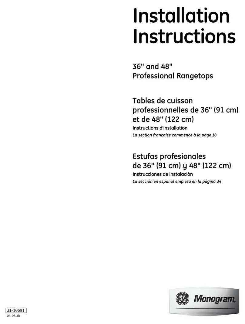 GE Professional Rangetop User manual