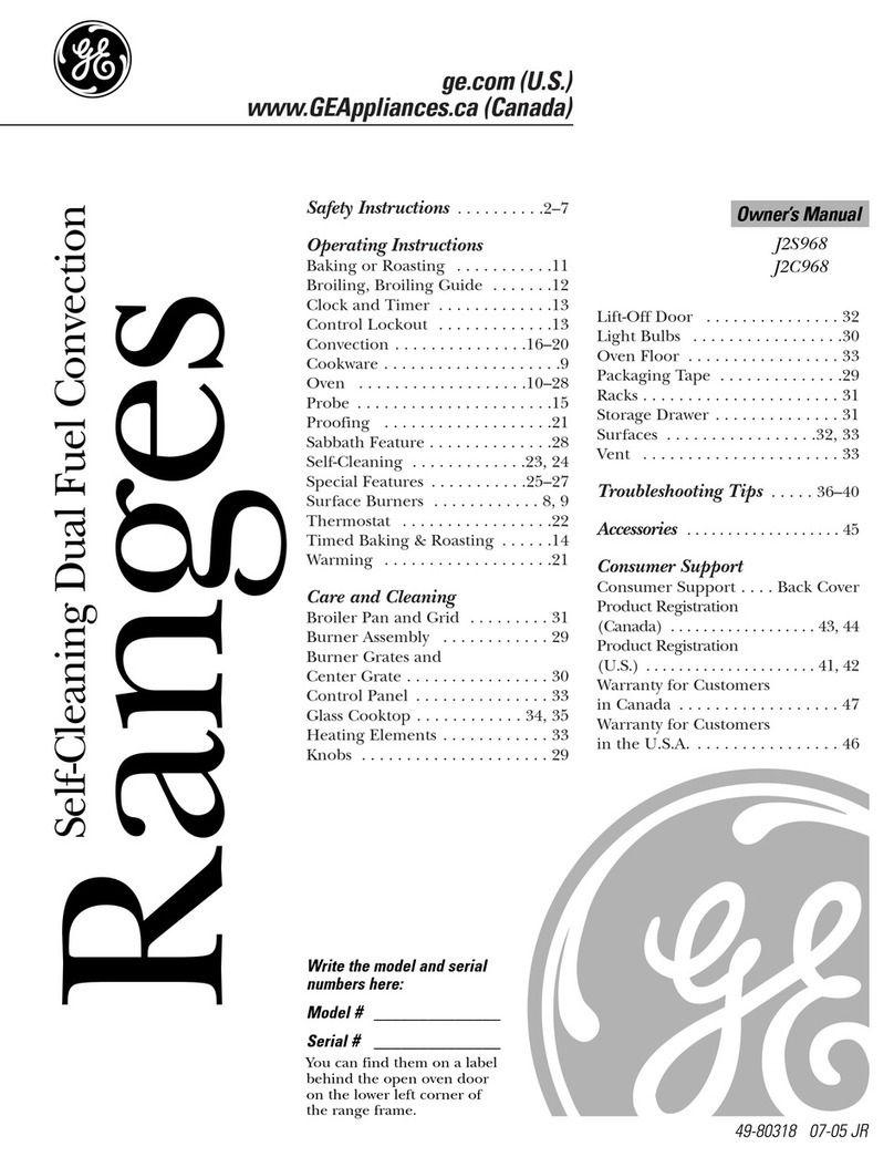 GE Profile J2S968 SERIES User manual