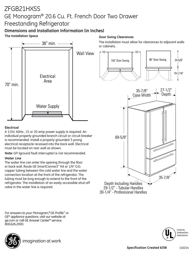GE Monogram ZFGB21HXSS User manual