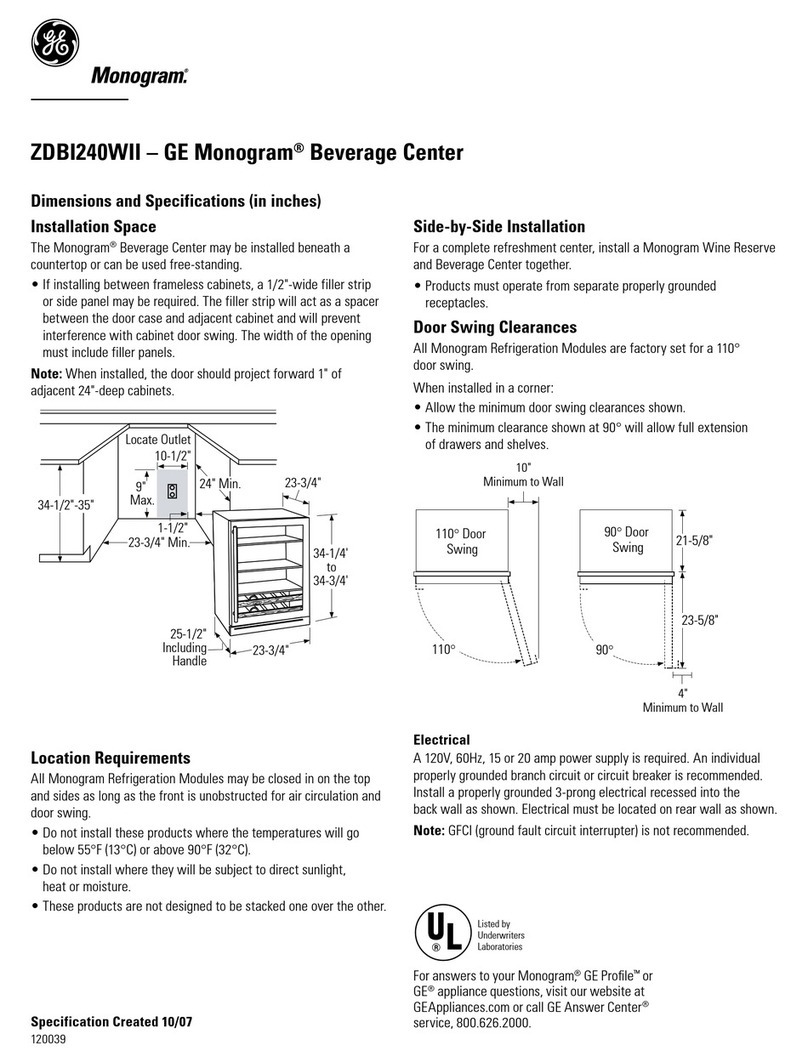 GE Monogram ZDBI240WII User manual GE Monogram ZDBI240WII User manual