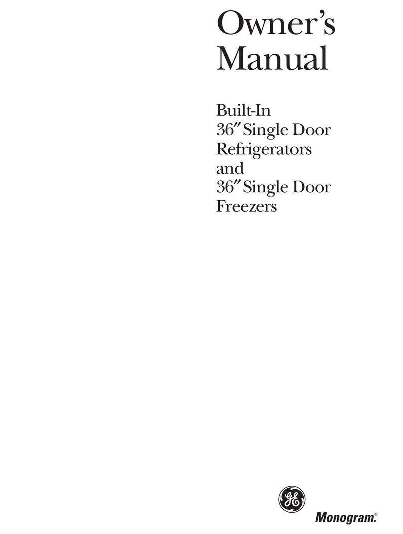 GE Single Door Refrigerator/Freezer User manual