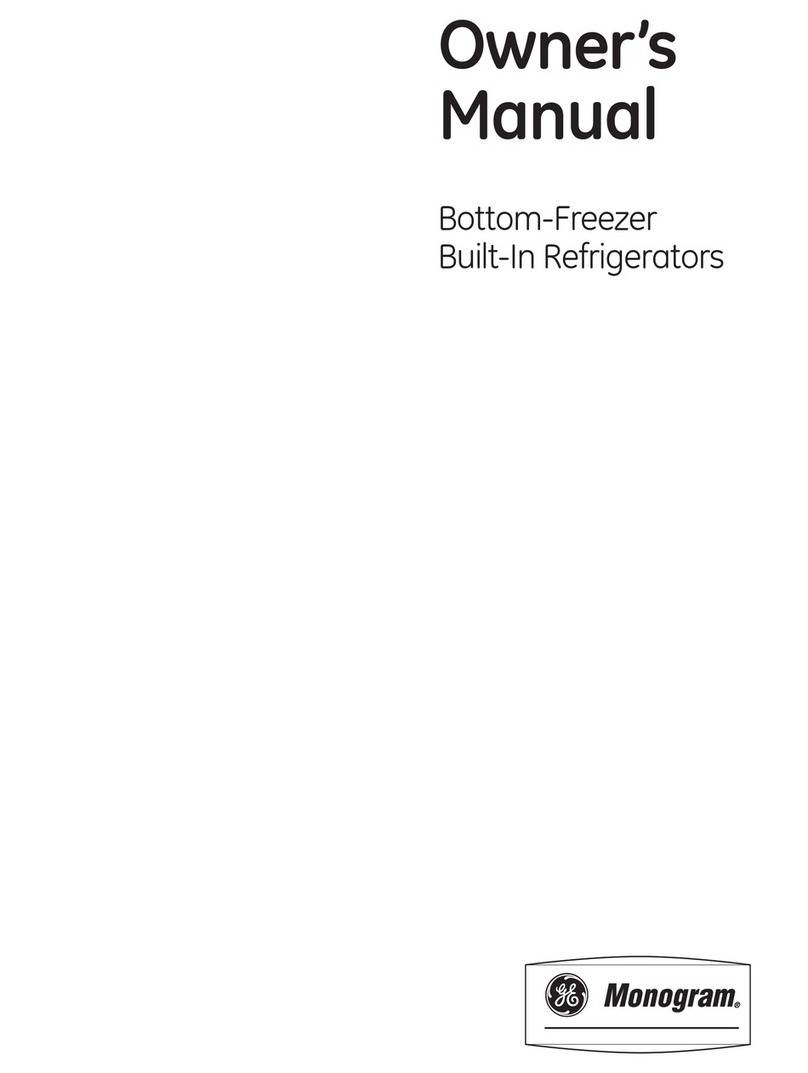 GE Bottom-Freezer Built-In Refrigerator owner's manual