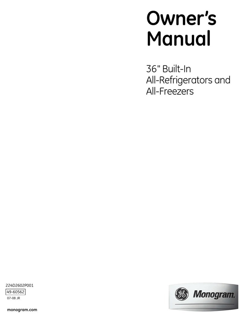 GE All-Refrigerators and All-Freezers User manual
