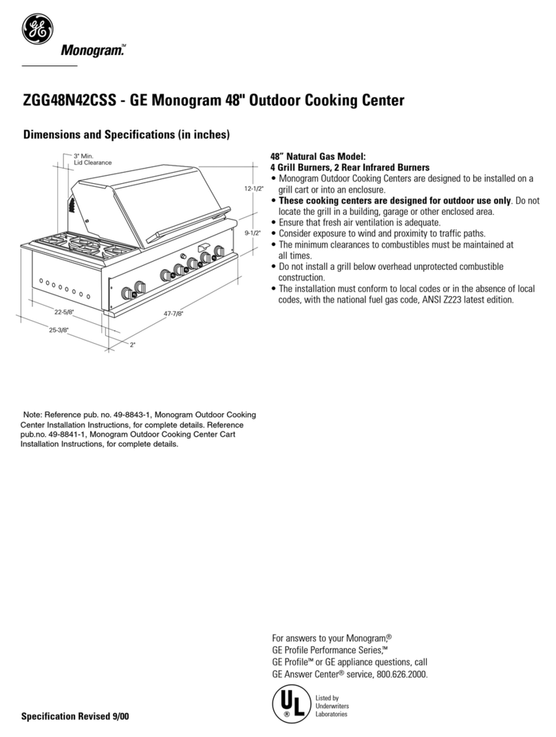 GE Monogram ZGG48N42CSS Dimensions and specifications