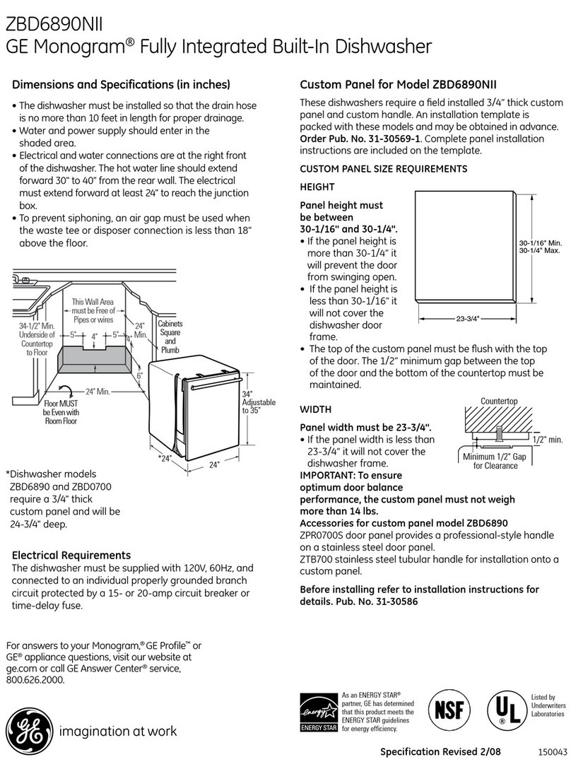 GE Monogram ZBD6890NII User guide