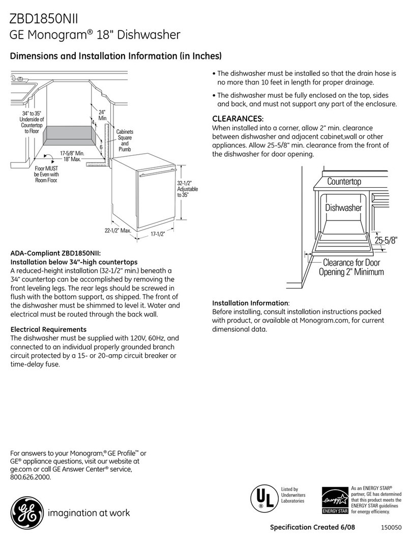 GE Monogram ZBD1850NII Manual